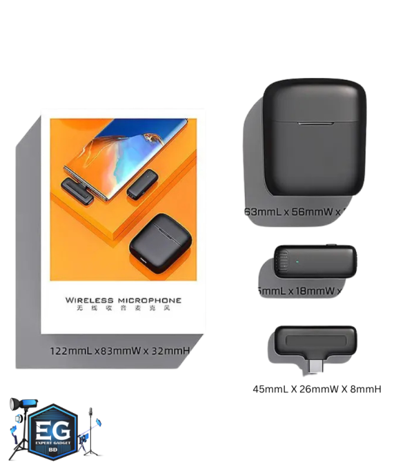 DK11 Dual Wireless Lavalier Microphone with Charging Case - Image 2