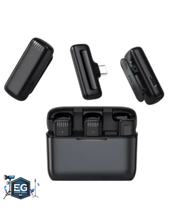 DK11 Dual Wireless Lavalier Microphone with Charging Case - Image 3